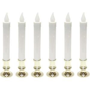 Gerson 9 inch battery operated candolier candle lamp with timer 6 pack