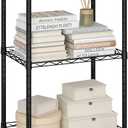 HOMEFORT Storage Shelves, 3-Wire Shelving, Metal Shelving Unit Adjustable Storage Shelves Rack for Kitchen, Pantry, Bathroom, Black, 15.7" W x 11.4" D x 30" H