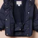 Amazon Essentials Girls Heavyweight Hooded Puffer Coat, Water-Resistant (4T, Navy)