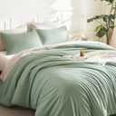 Litanika Queen Comforter Set Sage Green, 3 Pieces Lightweight Comforters Queen Size Solid Bedding Comforters Sets, Down Alternative Comforter Bed Set Quilt Blanket