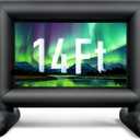 14Ft Outdoor Inflatable Movie Projector Screen with Built-in Fan Supports Front and Rear Projection, Blow Up Movie Screen for Party, Easy to Set Up