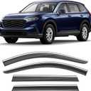 Shatterproof Taped-On Window Deflectors for Honda CR-V 2023-2025 with Chrome Trim, Rain Guards, Window Visors for Car, Vent Deflector, 4pcs