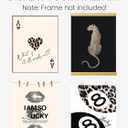 Trendy Leopard Print Lucky Girl 8 Ball Lips Cheetah Ace of Hearts Playing Card Wall Art Prints Set of 4, Funky Y2K Aesthetic Leopard Poster Wall Decor for Girls Room Dorm Apartment, 8x10 Unframed