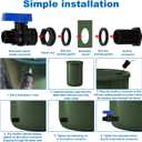 BOXOB 2pcs 3/4" GHT PVC Rain Barrel Spigot Kit, Garden Diverter Kit with Bulkhead Fitting, Hose Faucet Adapter & Thread Seal Tape, Drain Valve Connector for Water Tank, Aquarium, Pool, Garden Barrel