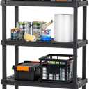 IRIS USA 5-Shelf Heavy Duty Plastic Storage Shelves, 500lb Capacity, 73"H x 36"W x 18"D, Large Modular Shelving Unit Storage Organizer for Garage, Home, Warehouse & Gym, Storage Rack - Black