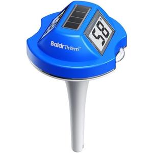 BaldrTherm Floating Pool Thermometer, Swimming Pool Thermometer Digital Solar, High Accurate, Anti-Fog Dual-Sided Display Screen for Babybath, Spas & Aquariums (Blue)