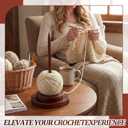 Geelin Large Crochet Yarn Spinner Wooden Yarn Holder for Knitting and Crocheting Gift for Craft and Knitting Lovers Crochet Accessories and Tools for Fiber Crafts