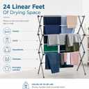 Honey-Can-Do 6-Tier Collapsible Clothes Drying Rack, 30", White | Accordion frame opens to 6 tiers with 24 ft of drying space, then folds flat to 3 in. Rust-resistant coated steel.