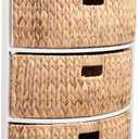 happimess Quart 3-Tier Acacia Wood Corner Cabinet 34", White (14.37"D x 14.37"W x 33.86"H)