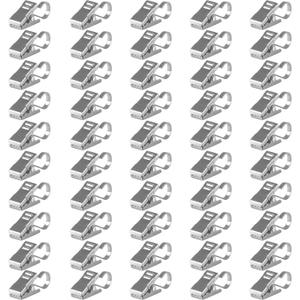 Pack of 50 Curtain Clips Thickening Stainless Steel with Hooks Lights Hanger Small Metal Wire Holder for Shower Home Decoration Photos Picture Arts Crafts Display Outdoor Activities Supplies