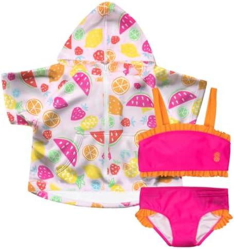 Tommy Bahama Girl's Swimsuit and Cover Up Set - Bathing Suit and Zip-Up Hooded Cover Up Bundle for Kids and Toddlers, 10/20