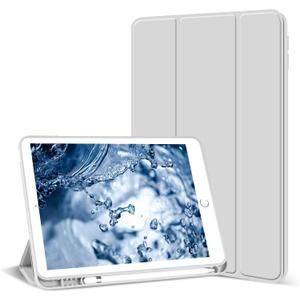 Aoub Case for iPad 9th/8th/7th Generation 10.2 inch, Auto Sleep/Wake Slim Lightweight Trifold Stand Smart Cover, Soft TPU Back Case with Pencil Holder for iPad 10.2 2021/2020/2019, Grey Aoub Case for iPad 9th/8th/7th Generation 10.2 inch, Auto Sleep/Wake Slim Lightweight Trifold Stand Smart Cover, Soft TPU Back Case with Pencil Holder for iPad 10.2 2021/2020/2019, Grey