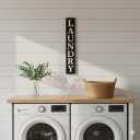 Laundry Room Sign 24in*4in Large Wooden Vertical Laundry Room Decor for Laundry Room Wall, Laundry Room Door, Above the Washing Machine, and Laundry Cabinet Decoration