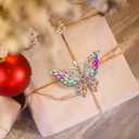 Kenning 6 Pcs Butterfly Christmas Ornaments Butterfly Hanging Ornaments Gifts for Christmas Tree Decorations Colorful Xmas Tree Decor Keepsake Gift for Women Girls Mom Sisters(Multicolor)