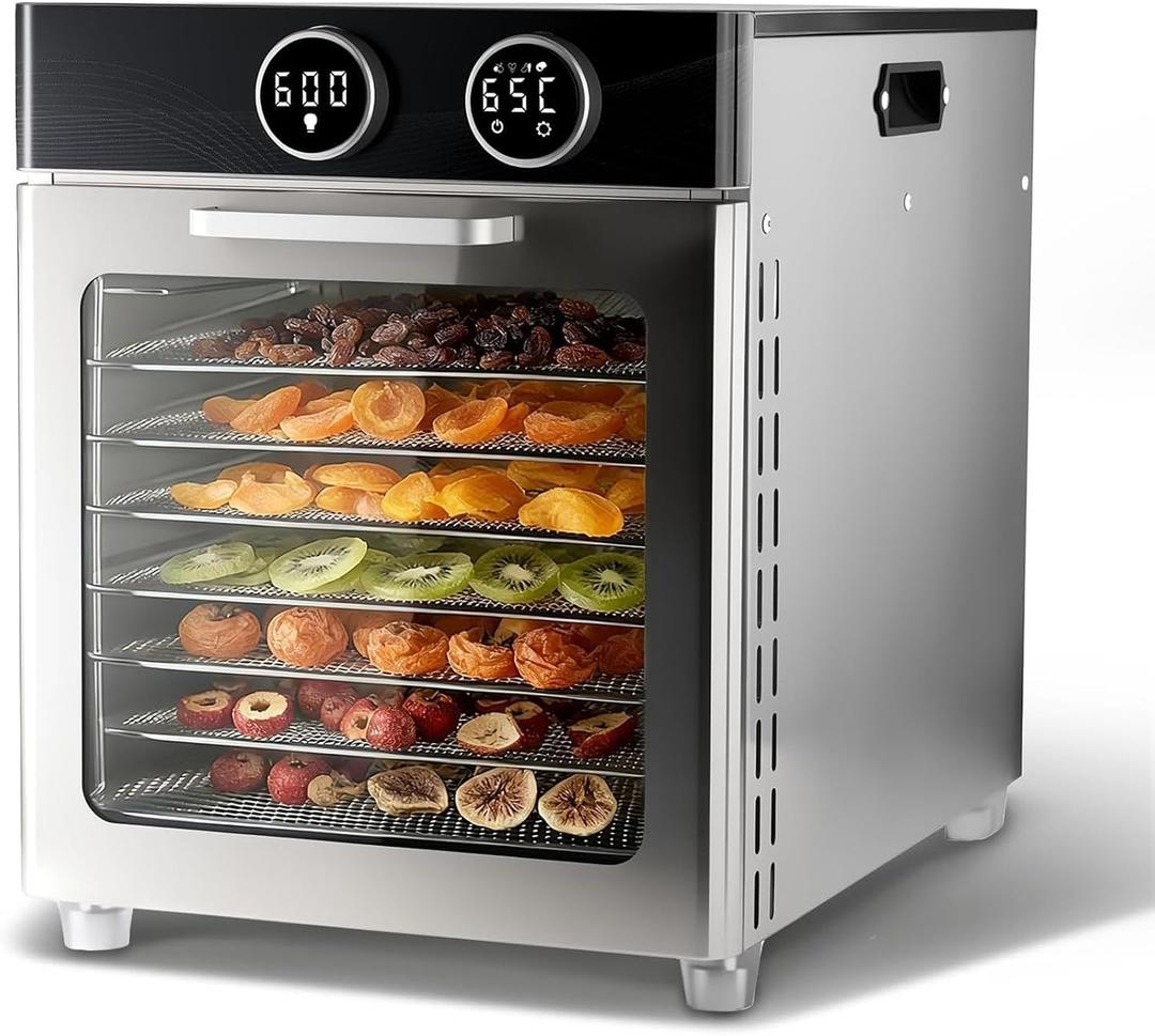 Food Dehydrator Machine, 8 Stainless Steel Trays, 7.24 Sq Ft