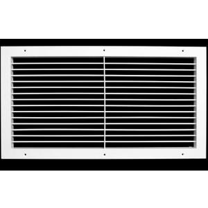 24"w X 12"h Aluminum Adjustable Return/Supply HVAC Air Grille - Full Control Horizontal Airflow Direction - Single Deflection [Outer Dimensions: 25.85"w X 13.85"h]