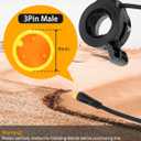 Thumb Throttle Ebike, Electric Bike Thumb Throttle with Male Connector, Waterproof Speed Control Finger Throttle Accelerator for Electric Scooters