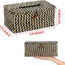 Sumnacon Tissue Box Cover Rectangle Tissue Box Seagrass Tissue Box Holder Woven Tissue Holder Decorative Tissue Cover for Bathroom Tissue Box Cover Rectangular for Home Office Table,Mixed Black