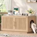Zeibospri Fluted Cat Litter Box Enclosure, Hidden Litter Box Cabinet