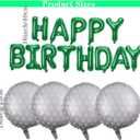 Golf Birthday Party Decorations Happy Birthday Letter Balloons Banner Men Boys Green Sport Themed Party Decoration Foil Mylar Golf Ball Balloons for Kids and Adults (Green)