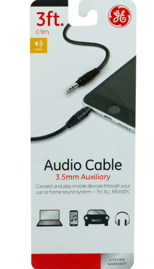 3ft. Audio Cable 3.5 mm Auxiliary
