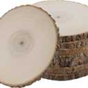Sancodee 8 Pcs Large Unfinished Wood Slices, 8-9 Inches Wood Slabs for Centerpieces Natural Wooden Circle, DIY Wood Centerpieces for Tables Wedding Party Door Sign Decor