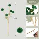 Hananona 12 Pcs Artificial Chrysanthemum Flowers, Green Kiku Pom Pom Mums Flower Faux Floral Arrangements Centerpiece for St Patrict Day Home Kitchen Decor (12, Blackish Green)