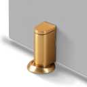 Windproof Magnetic Door Stoppers No Drilling Door Stop Strong Magnet Keep Door Open Door Catch Holder Wall Protect with Screws and Adhesive, Matte Gold, 1 Pack