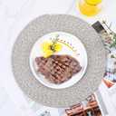 12 Pcs Round Placemats Set, 13 Inch Cotton Rope Woven Table Mats Heat Resistant Non Slip Place Mats for Dining Table Boho Farmhouse Placemats Decor Hot Pads Kitchen Essentials