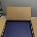 Navy Blue Faux Leather Decorative Tray,Large Square Serving Tray with Handles,coffee table tray for Home decor,Large Ottoman Tray for Living Room,Bathroom, 20 x 20in (20" x 20" x 2")