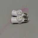 2-Pack Light Socket Outlet Adapter, Upgraded Flame Retardant & Dust Proof, All-Copper E26 Screw-in Light Bulb Holder & Lightbulb Fixture to 3-Prong Plug Converter for Outdoor, White