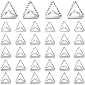 Eersida 60 Pieces Table Number Holder Place Samll Triangle Shape Name Numbers Table Photo Picture Holder Stand Clip for Wedding Baby Shower Party, Suitable for Small Card(Silver)