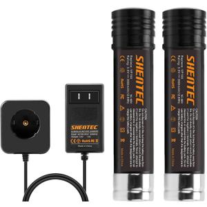 Shentec 2 Pack 3.5Ah 3.6V Replacement Battery Compatible with Black & Decker Versapak Vp100 Vp105 Vp110 Vp142 Vp143 Sears-Craftsman Pivot180 PLR36NC S100 S110 Ni-MH (Battery Charger Included)