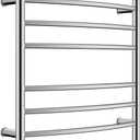 HEATGENE Towel Warmer 8 Bar Plug-in Curved Bath Towel Heater Towel Warmer for Bathroom Plug-in Drying Rack Brushed