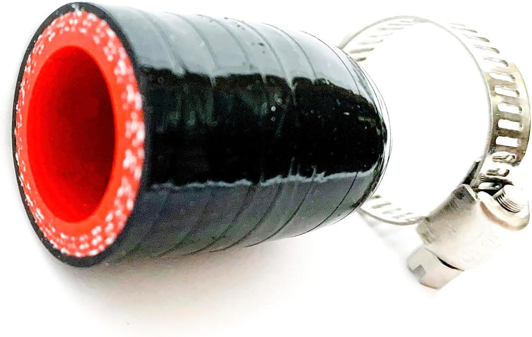 3/4" (19mm) Black High Temperature 3-ply Reinforced Silicone Coolant Cap With Clamp (Coolant/Water/Air. Turbo Bypass Valve/Vacuum/Throttle Body Water Port/Heater Core/Fix Leak)