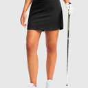 SANTINY Golf Skirts for Women 4 Pockets with Short High Waisted Stretchy Tennis Skirt Athletic Skorts for Woman Casual Summer (Black, S)