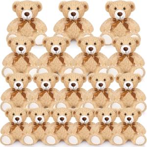 Zhanmai 18 Pcs 14 Inch Bears Stuffed Animal Bulk Gifts Plush Bear Toys for Birthday Baby Shower Graduation Party Favor(Light Brown)