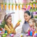 CLESDF Easter Carrot Hanging Ornaments, 48Pcs Premium Foam Glitter Artificial Carrots for Easter Tree Decoration