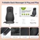 Mynt Shiatsu Neck and Back Massager with Heat, 3D Kneading Full Back Massager for Pain Relief Deep Tissue, Foldable Adjustable Chair Massager for Home Office, Black