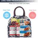 BALORAY Lunch Bag for Women Men Insulated Lunch Box for Adult Reusable Lunch Tote Bag for Work, Picnic or Travel (White Flower)