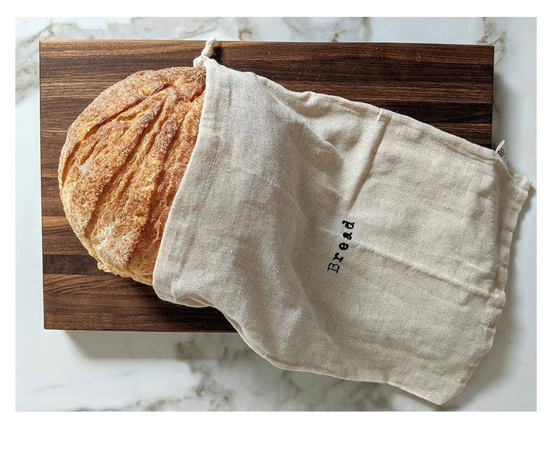 Set of 2 Extra Large Farmhouse Natural Linen 12"x15" Artisan Boule Bread Bags, Reusable Drawstring Bag for Homemade Bread Storage, Perfect for Bakers, House Warming, Now in Natural or Black Color!