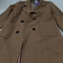 chouyatou Women Elegant Notched Collar Double Breasted Wool Blend Over Coat (Medium, Khaki)