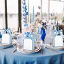 AmazingSpark 50 Pcs White Blue Mini Gift Bags Bulk 6.3 x 3.9 x 2.8 Inch Party Favors Elegant Small Gift Bags with Handles and Ribbon Bows for Wedding Birthday Bridal Baby Shower Party Favors