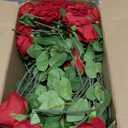 50 PCS Fake Red Roses, Artificial Red Flowers Bulk Realistic Silk Faux Rose with Stems for Wedding Decoration Anniversary Bridal Bouquet DIY Floral Arrangement Romantic Home Decor Gifts
