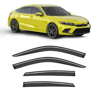 Low-Profile Window Rain Guard for Honda Civic Hatchback 2022-2026 Side Window Visors Extra-Thick Vent Visor HB LX Sport Touring EX-L Window Deflectors Vent Shades Car Accessories