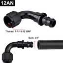 EVIL ENERGY 12AN 90 Degree Push Lock Hose Fitting End Black