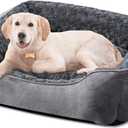 JOEJOY Rectangle Dog Bed for Large Medium Small Dogs - Washable Orthopedic Sofa Bed, Soft Breathable Puppy & Pet Cuddler, Durable Calming Dog Bed with Anti-Slip Bottom, Multiple Sizes, Dark Grey (L(30"x 24"x 9"))