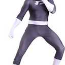 Gesikai Danny Phantom Cosplay Costume 3D Print Spandex Zentai Suit SuperHero Bodysuit Halloween Costume for Adults Kids XL