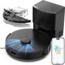 Robot Vacuum and Mop Self-Emptying with 8,000Pa Suction, LiDAR Navigation, Home Mapping, 75-Day Capacity, No-Go Zones, 150 Mins, APP＆Voice Control for Pet Hair, Hard Floors, Carpets, E10+