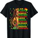I Am Black Child Juneteenth African American Girls Kids T-Shirt, M